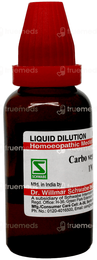 Dr Willmar Schwabe Carbo Vegetabilis 1M Dilution 30Ml